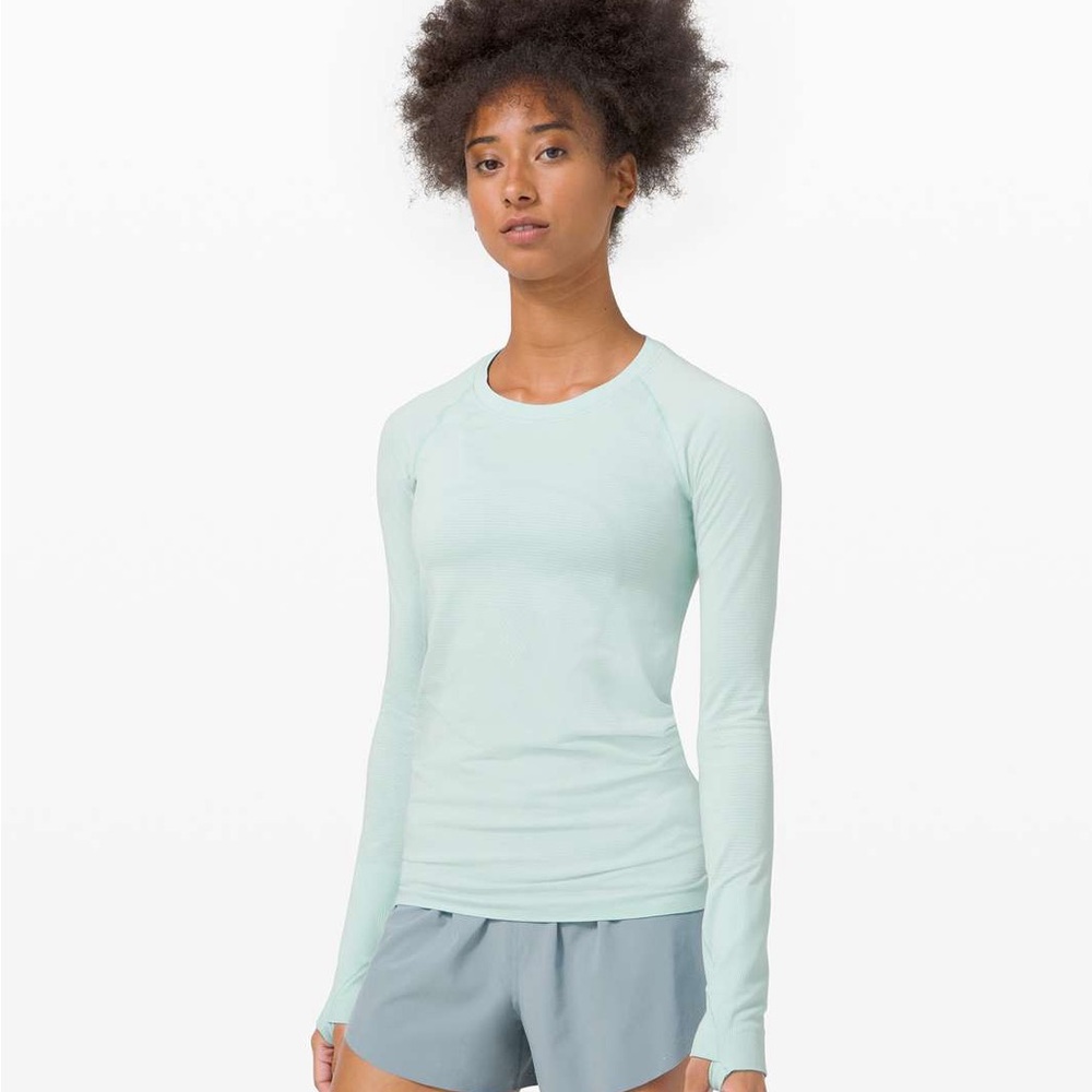 Lululemon Athletica Light Blue Swifty Tech long sleeve top